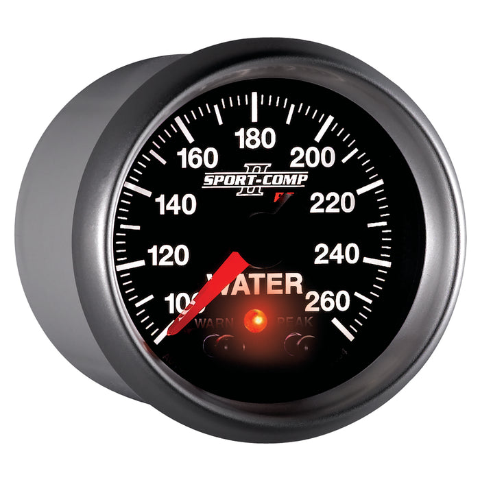 AutoMeter 3654 GAUGE; WATER TEMP; 2 1/16in.; 100-260deg.F; STEPPER MOTOR W/PEAK/WRN; SPORT-COMP - Truck Part Superstore