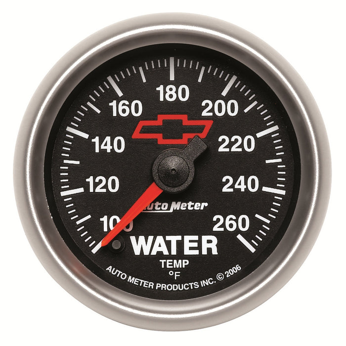 AutoMeter 3655-00406 GAUGE; WATER TEMP; 2 1/16in.; 100-260deg.F; DIGITAL STEPPER MOTOR; CHEVY RED BOW - Truck Part Superstore