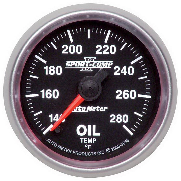 AutoMeter 3656 GAUGE; OIL TEMP; 2 1/16in.; 140-280deg.F; DIGITAL STEPPER MOTOR; SPORT-COMP II - Truck Part Superstore