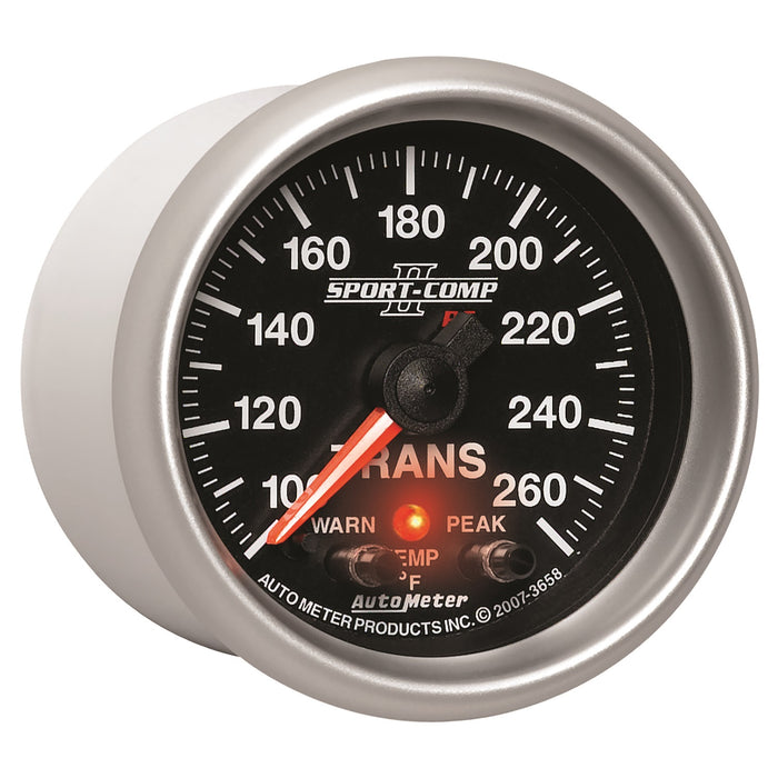 AutoMeter 3658 GAUGE; TRANS TEMP; 2 1/16in.; 100-260deg.F; STEPPER MOTOR W/PEAK/WRN; SPORT-COMP - Truck Part Superstore