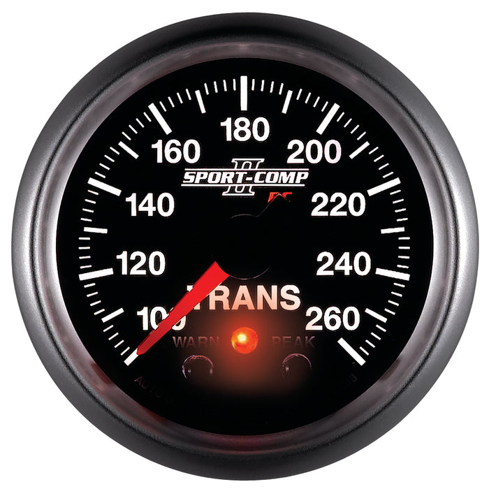 AutoMeter 3658 GAUGE; TRANS TEMP; 2 1/16in.; 100-260deg.F; STEPPER MOTOR W/PEAK/WRN; SPORT-COMP - Truck Part Superstore