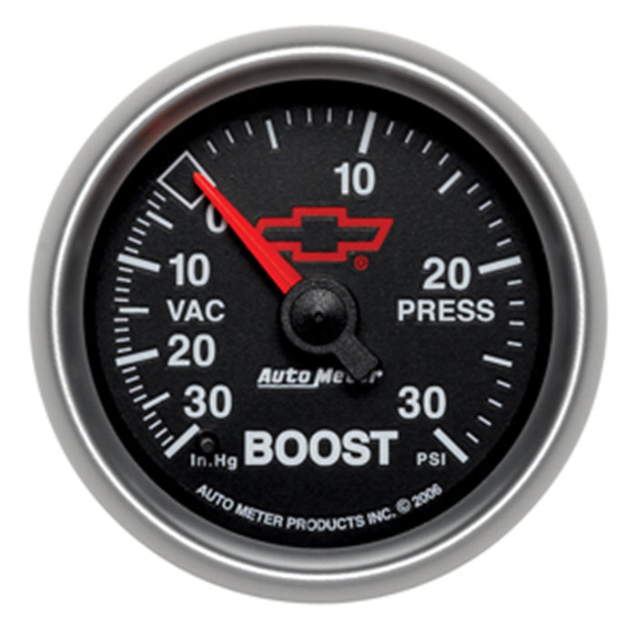AutoMeter 3659-00406 GAUGE; VAC/BOOST; 2 1/16in.; 30INHG-30PSI; DIGITAL STEPPER MOTOR; CHEVY RED BOWT - Truck Part Superstore