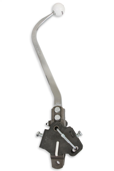 Hurst 3666809 Mastershift® 3-Speed Manual Shifter; Chrome Plated Steel Stick; White Knob; - Truck Part Superstore