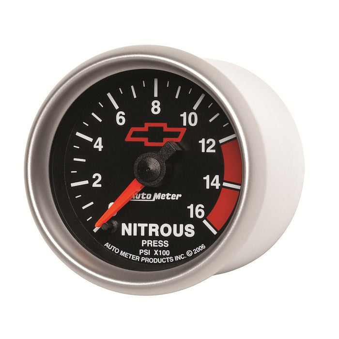AutoMeter 3674-00406 GAUGE; NITROUS PRESSURE; 2 1/16in.; 1600PSI; DIGITAL STEPPER MOTOR; CHEVY RED BO - Truck Part Superstore