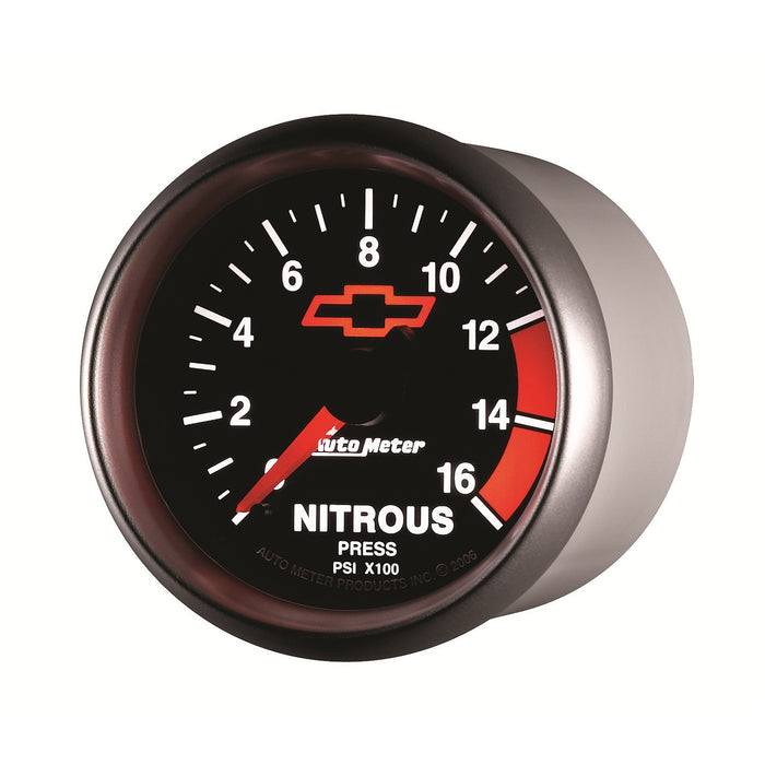 AutoMeter 3674-00406 GAUGE; NITROUS PRESSURE; 2 1/16in.; 1600PSI; DIGITAL STEPPER MOTOR; CHEVY RED BO - Truck Part Superstore
