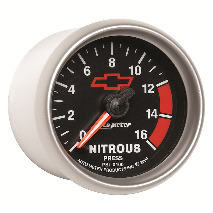 AutoMeter 3674-00406 GAUGE; NITROUS PRESSURE; 2 1/16in.; 1600PSI; DIGITAL STEPPER MOTOR; CHEVY RED BO - Truck Part Superstore