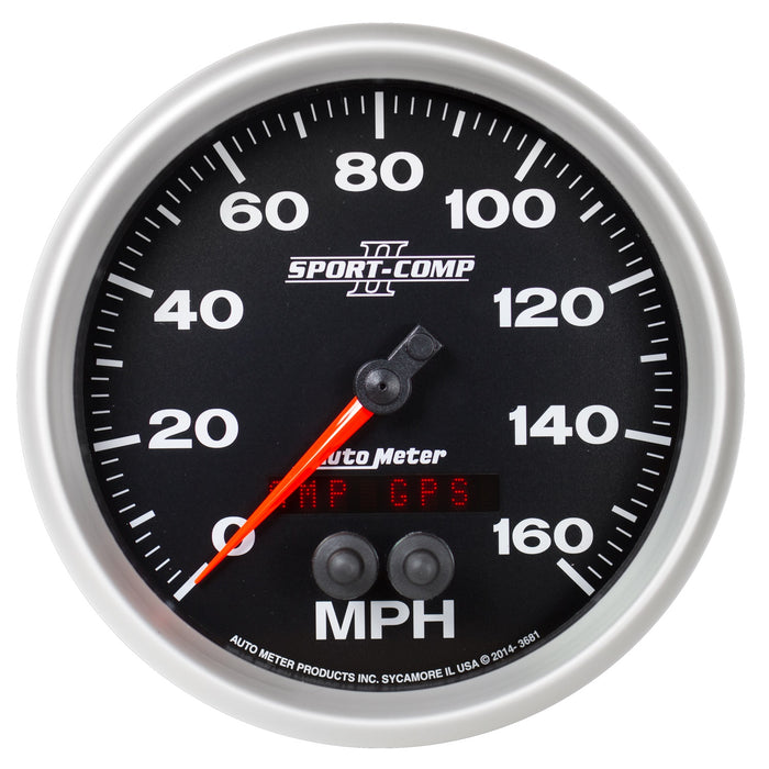 AutoMeter 3681 GAUGE; SPEEDOMETER; 5in.; 160MPH; GPS; SPORT-COMP II - Truck Part Superstore