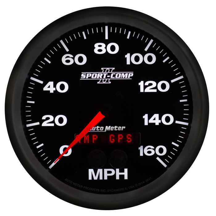 AutoMeter 3681 GAUGE; SPEEDOMETER; 5in.; 160MPH; GPS; SPORT-COMP II - Truck Part Superstore