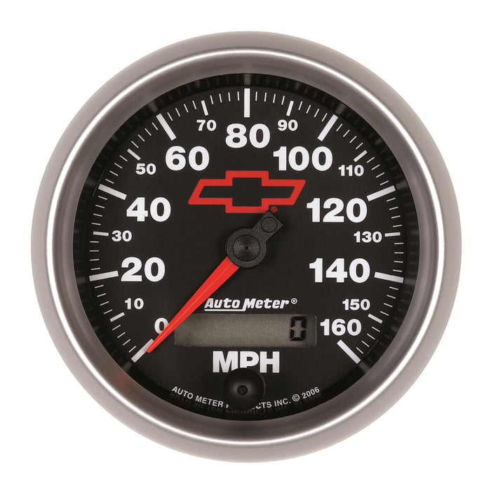 AutoMeter 3688-00406 GAUGE; SPEEDOMETER; 3 3/8in.; 160MPH; ELEC. PROGRAMMABLE; CHEVY RED BOWTIE; BLAC - Truck Part Superstore