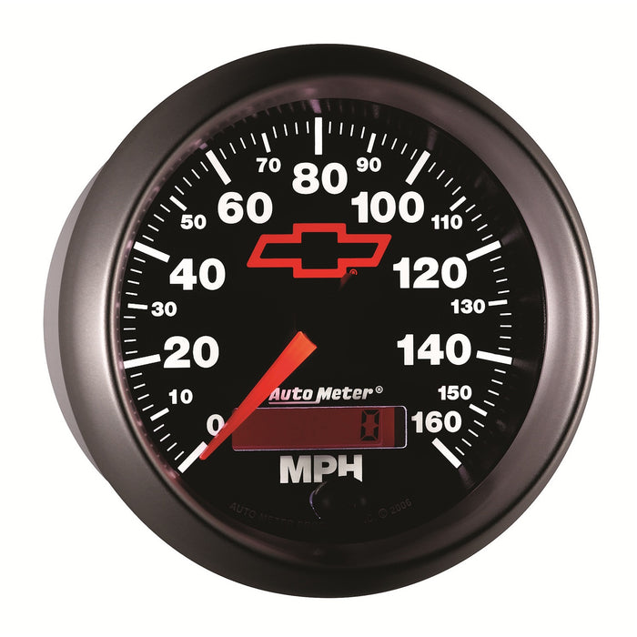 AutoMeter 3688-00406 GAUGE; SPEEDOMETER; 3 3/8in.; 160MPH; ELEC. PROGRAMMABLE; CHEVY RED BOWTIE; BLAC - Truck Part Superstore