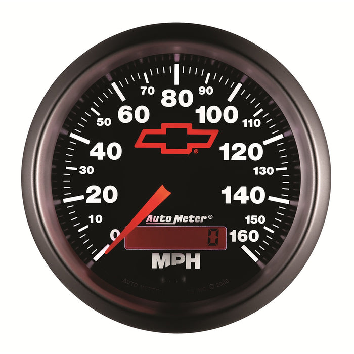 AutoMeter 3688-00406 GAUGE; SPEEDOMETER; 3 3/8in.; 160MPH; ELEC. PROGRAMMABLE; CHEVY RED BOWTIE; BLAC - Truck Part Superstore