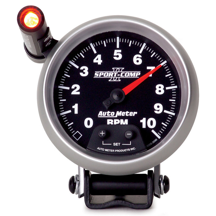 AutoMeter 3690 GAUGE; TACHOMETER; 3 3/4in.; 10K RPM; PEDESTAL W/EXT. QUICK-LITE; SPORT-COMP II - Truck Part Superstore