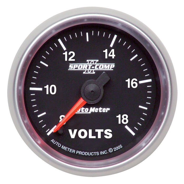AutoMeter 3691 GAUGE; VOLTMETER; 2 1/16in.; 18V; DIGITAL STEPPER MOTOR; SPORT-COMP II - Truck Part Superstore