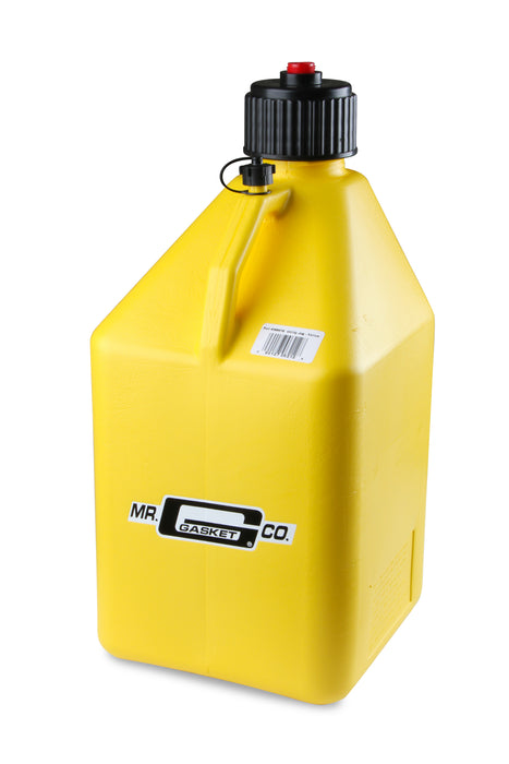 Mr Gasket 36951G Utility Jug; w/Filler Hose; 5 Gallon; Yellow; Plastic; - Truck Part Superstore