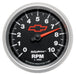AutoMeter 3697-00406 GAUGE; TACHOMETER; 3 3/8in.; 10K RPM; IN-DASH; CHEVY RED BOWTIE; BLACK - Truck Part Superstore