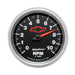 AutoMeter 3697-00406 GAUGE; TACHOMETER; 3 3/8in.; 10K RPM; IN-DASH; CHEVY RED BOWTIE; BLACK - Truck Part Superstore