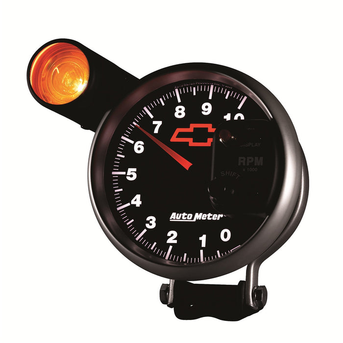 AutoMeter 3699-00406 GAUGE; TACHOMETER; 5in.; 10K RPM; PEDESTAL W/EXT. SHIFT-LITE; CHEVY RED BOWTIE; - Truck Part Superstore