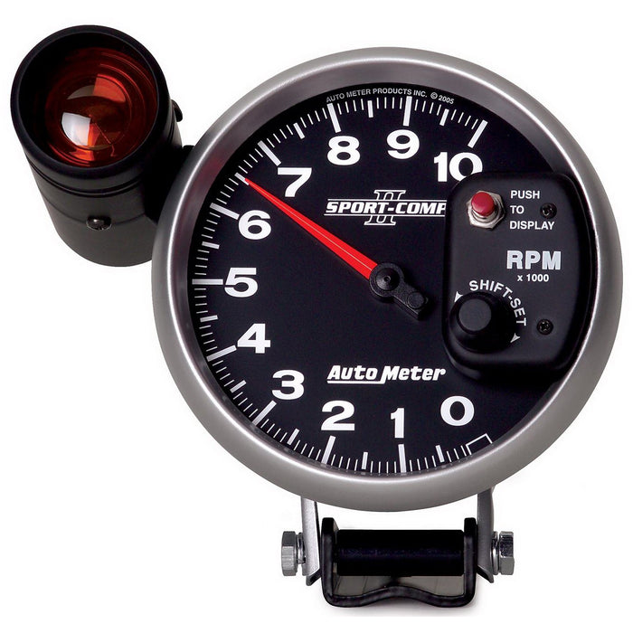AutoMeter 3699 GAUGE; TACHOMETER; 5in.; 10K RPM; PEDESTAL W/EXT. SHIFT-LITE; SPORT-COMP II - Truck Part Superstore