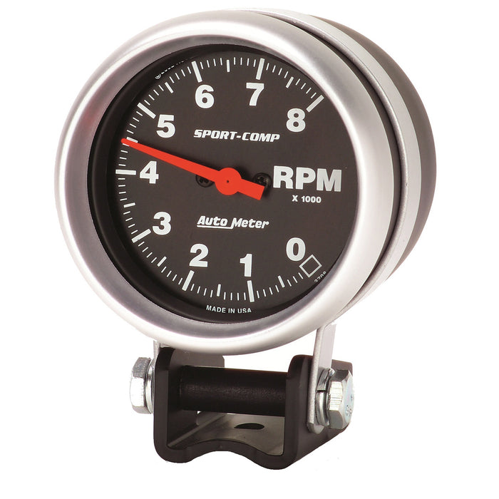 AutoMeter 3708 GAUGE; TACHOMETER; 2 5/8in.; 8K RPM; PEDESTAL; SPORT-COMP - Truck Part Superstore