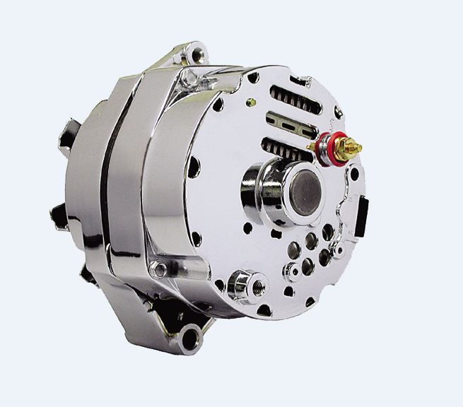 SpeedFx 17273FX GM 12Si Style; V-Belt Pulley; 80 Amp; One Wire; Chrome - Truck Part Superstore
