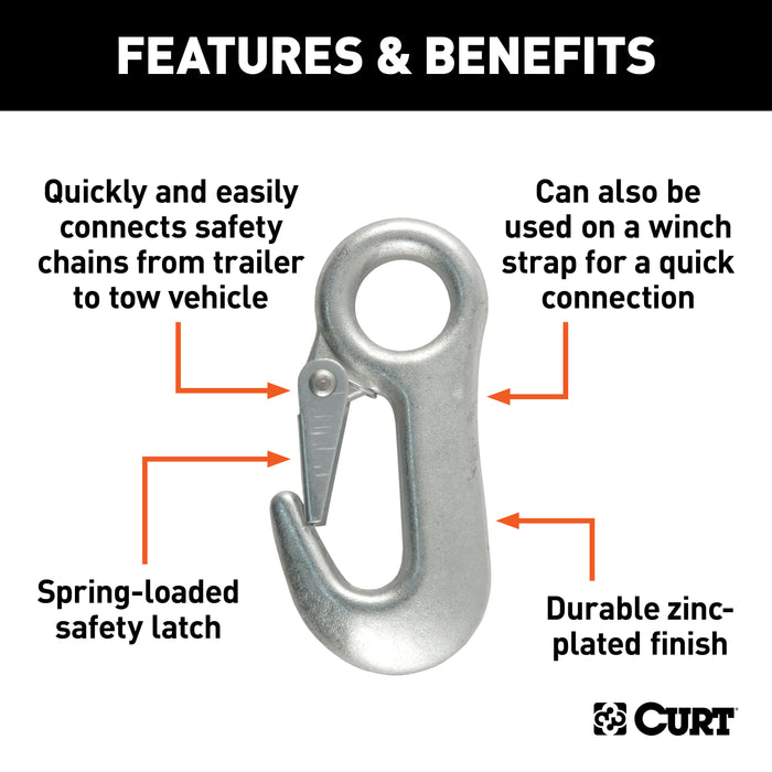 CURT 81360 Snap Hook with 5/8in. Eye (3;500 lbs.) - Truck Part Superstore