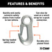 CURT 81360 Snap Hook with 5/8in. Eye (3;500 lbs.) - Truck Part Superstore