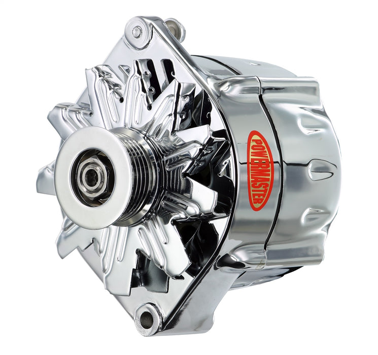 Powermaster Performance 37297-114 Smooth Look™ Alternator; 12si; 150 Amp; 100 Idle; 6 Groove Pulley; Chrome; - Truck Part Superstore