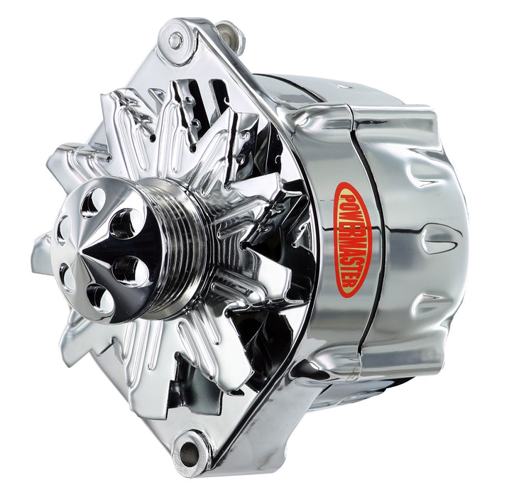 Powermaster Performance 37297-313 Smooth Look™ Alternator; 12si; 150 Amp; 100 Idle; 6 Groove Pulley; Cone; Chrome; - Truck Part Superstore
