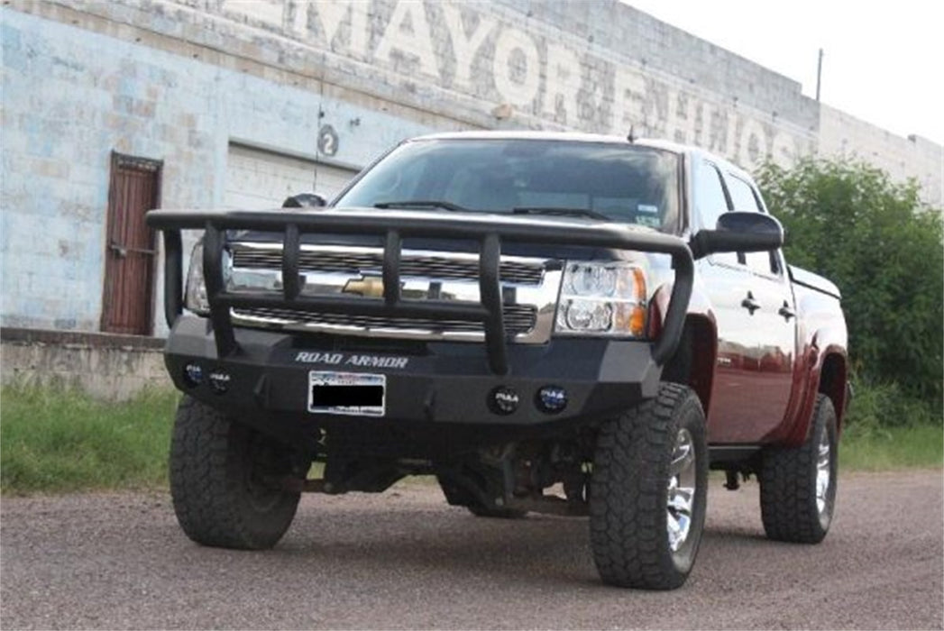 Road Armor 37702B Stealth Winch Front Bumper; Titan II Guard; Satin Black; - Truck Part Superstore