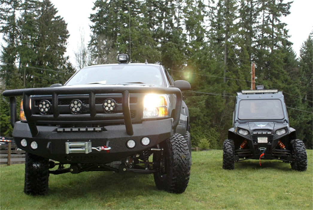 Road Armor 37702B Stealth Winch Front Bumper; Titan II Guard; Satin Black; - Truck Part Superstore