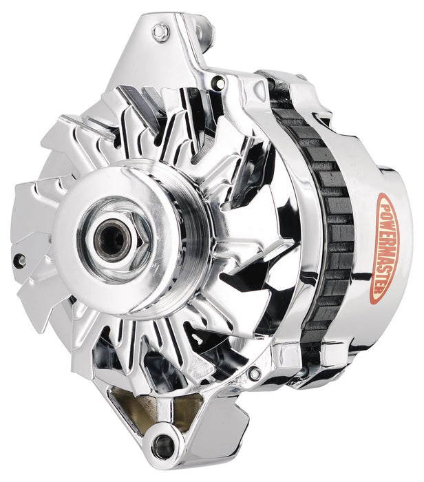 Powermaster Performance 378021 Alternator; CS130; Straight Mounting; 140 Amp; 95 Idle; 1V Pulley; Chrome; - Truck Part Superstore