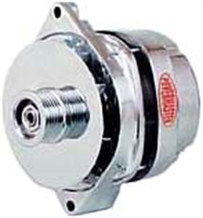 Powermaster Performance 37805 Alternator; CS144; Straight Mounting; 200 Amp; 125 Idle; Chrome; - Truck Part Superstore