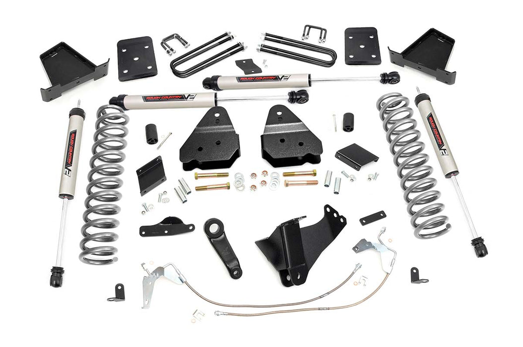 Rough Country 56670 6 Inch Suspension Lift Kit Gas Rear Overload Springs w/V2 Shocks 11-14 F-250 4WD Rough Country - Truck Part Superstore