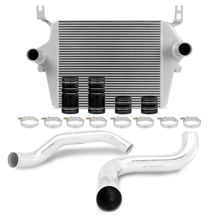 Mishimoto MMINT-F2D-99KSLP Ford 7.3L Powerstroke Intercooler Kit, 1999-2003 Silver Cooler, Polished Pipes - Truck Part Superstore