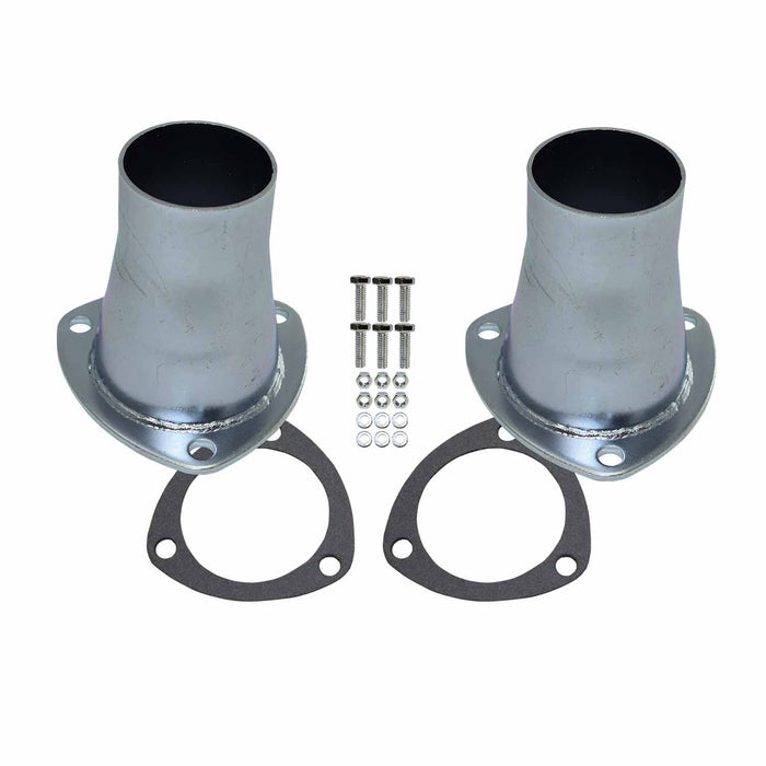 SpeedFx 3805 3-Bolt Flanged 3 In Collector Dia 3 In Exhaust Pipe Dia Gold Zinc Set Of 2 With - Truck Part Superstore