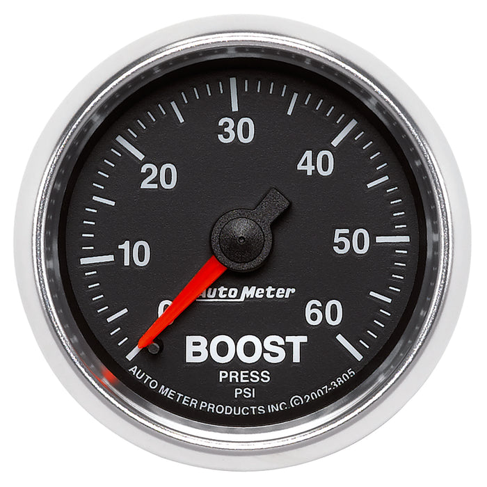 AutoMeter 3805 GAUGE; BOOST; 2 1/16in.; 60PSI; MECHANICAL; GS - Truck Part Superstore