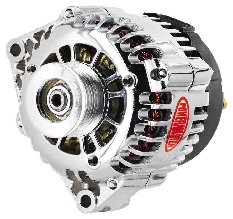Powermaster Performance 38247 Alternator; AD230; Offset 2 in. Spools; 165 Amp; 100 Idle; Chrome; - Truck Part Superstore