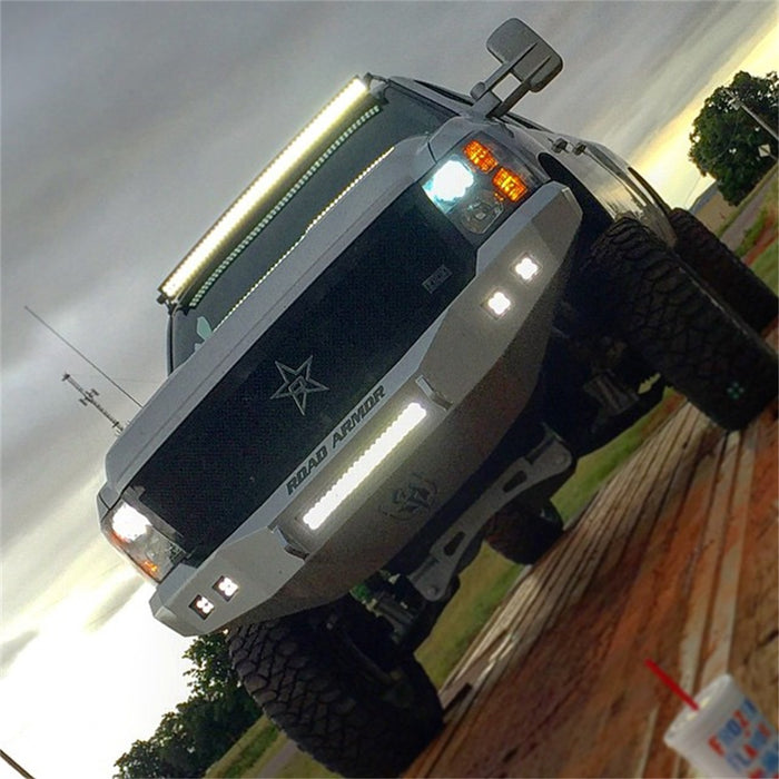 Road Armor 382R0B-NW Stealth Non-Winch Front Bumper; Steel; Satin Black; Square Fog Light Holes; - Truck Part Superstore