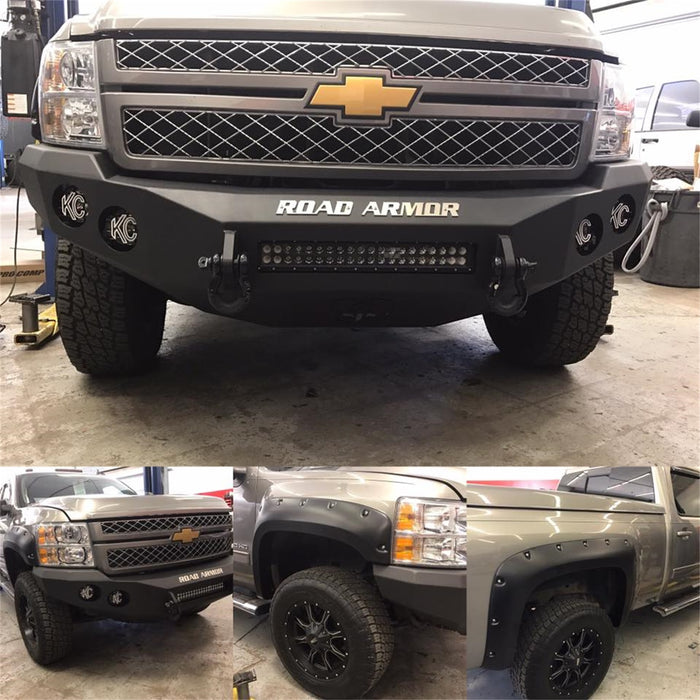 Road Armor 382R0B-NW Stealth Non-Winch Front Bumper; Steel; Satin Black; Square Fog Light Holes; - Truck Part Superstore