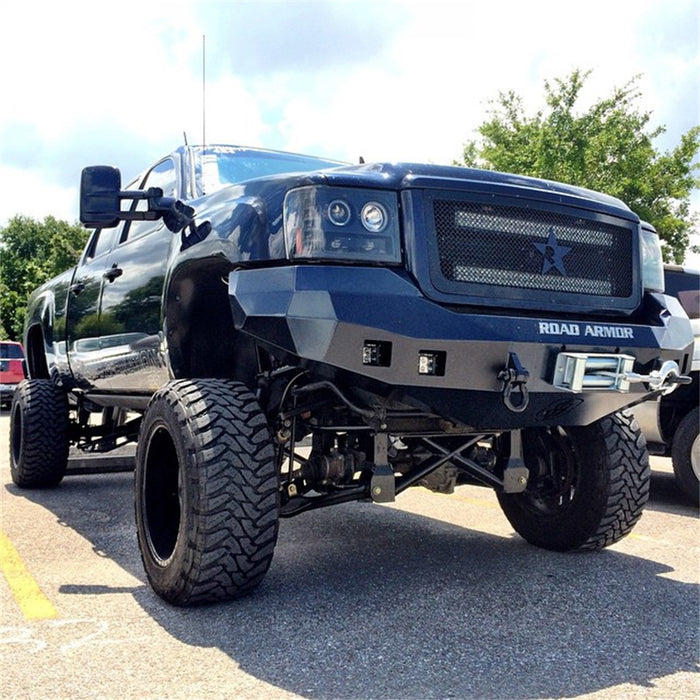 Road Armor 382R0B Stealth Winch Front Bumper; Steel; Satin Black; Square Fog Light Holes; - Truck Part Superstore
