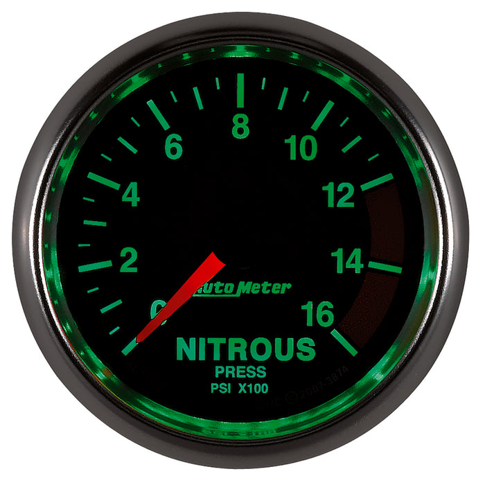 AutoMeter 3874 GAUGE; NITROUS PRESSURE; 2 1/16in.; 1600PSI; DIGITAL STEPPER MOTOR; GS - Truck Part Superstore