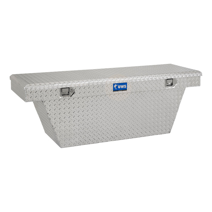 UWS TBSD-60A Bright Aluminum 60in. Deep Angled Crossover Truck Tool Box (LTL Shipping Only) - Truck Part Superstore