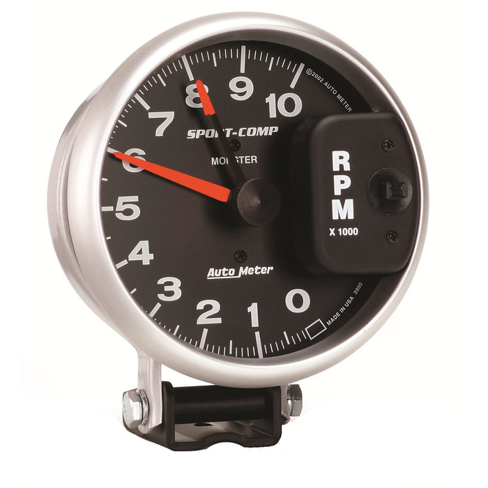 AutoMeter 3900 GAUGE; TACHOMETER; 5in.; 10K RPM; PEDESTAL W/RED LINE; SPORT-COMP - Truck Part Superstore