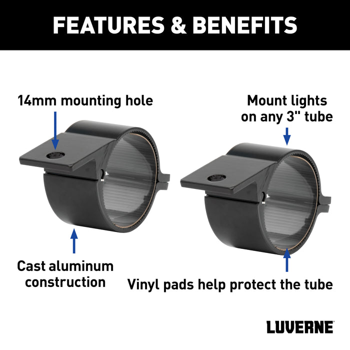 Luverne 390103 LUVERNE 390103 3-Inch Accessory Mounting Tabs for LED Lights; 2-Pack - Truck Part Superstore