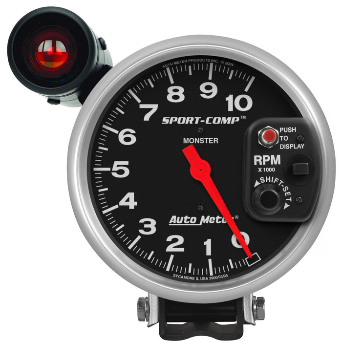 AutoMeter 3904 GAUGE; TACHOMETER; 5in.; 10K RPM; PEDESTAL W/EXT. SHIFT-LITE; SPORT-COMP - Truck Part Superstore