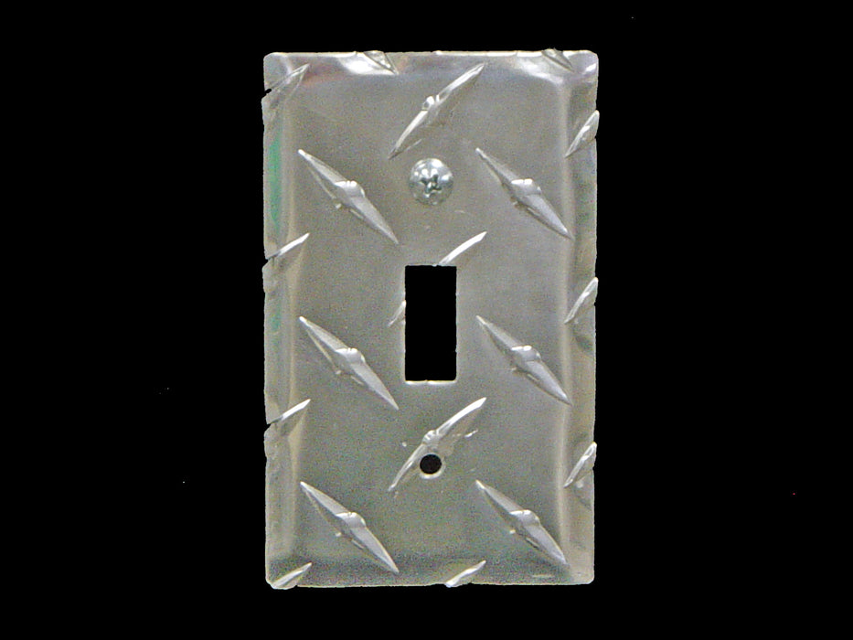 Owens Products 39133 RaceMates Single Light Switch Wall Plate Cover / Each / Diamond Tread Aluminum / Owens Products - Truck Part Superstore