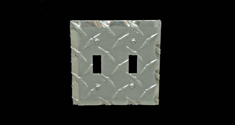 Owens Products 39138 RaceMates Double Light Switch Wall Plate Cover / 10 Pack / Diamond Tread Aluminum / Owens Products - Truck Part Superstore