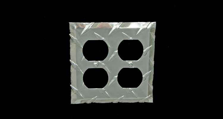 Owens Products 39140 RaceMates Double Electrical Outlet Wall Plate Cover / 10 Pack / Diamond Tread Aluminum / Owens Products - Truck Part Superstore