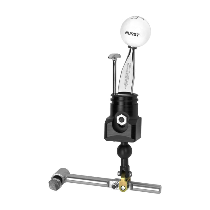 Hurst 3916037 Competition Plus® Manual Shifter; Chrome Stick/White Knob; 3/8 in.-16 Thread; - Truck Part Superstore