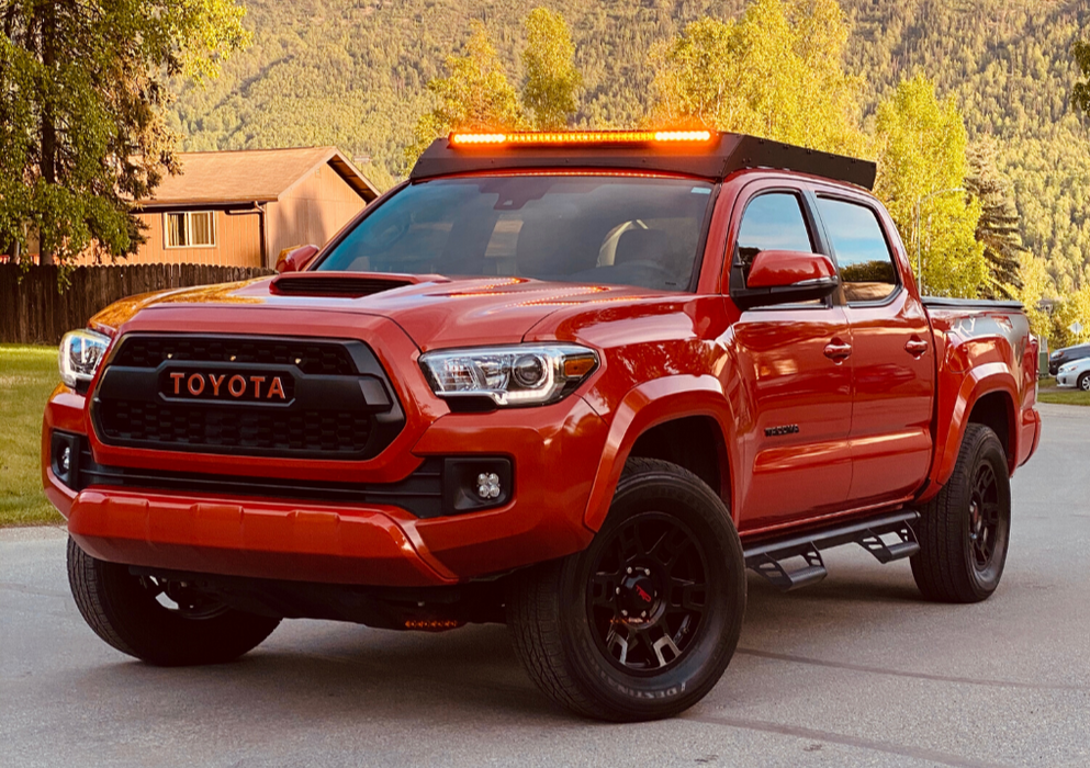 Cali Raised LED 39360972980266 05-21 Tacoma Economy Roof Rack Rack and 42 Inch Single Row LED Light Bar BlueSmall Cali Raised LED - Truck Part Superstore